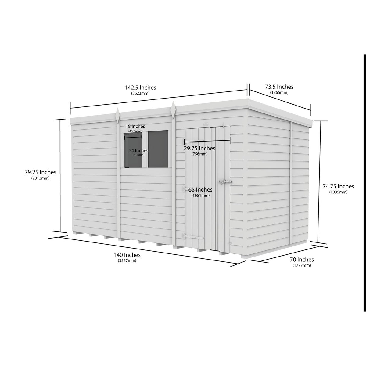 DIY Sheds – Composite Pent Security Shed – view 18