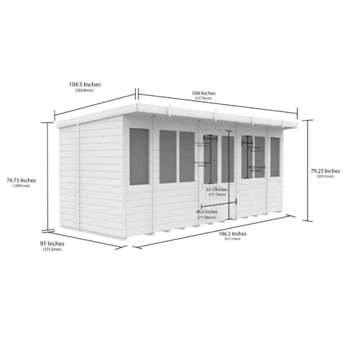 DIY Sheds – Composite Pent Summer House – view 20