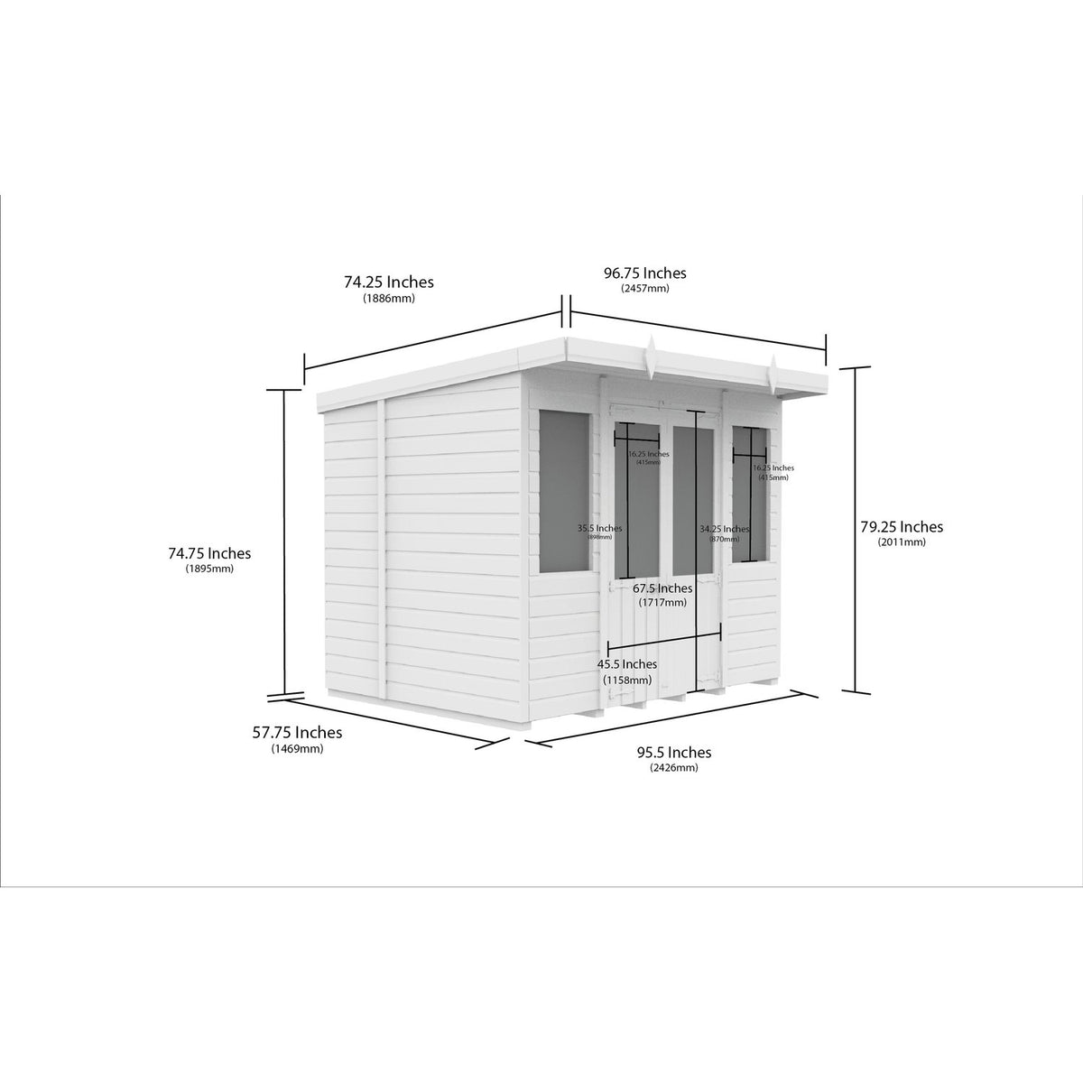 DIY Sheds – Composite Pent Summer House – view 32