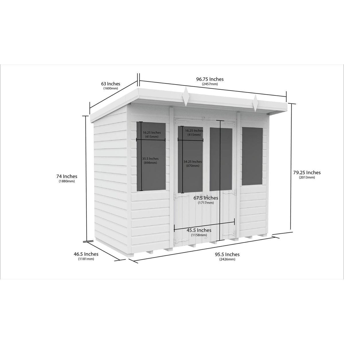 DIY Sheds – Composite Pent Summer House – view 31
