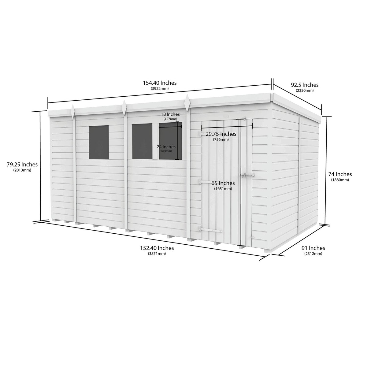 DIY Sheds – Composite Pent Security Shed – view 27