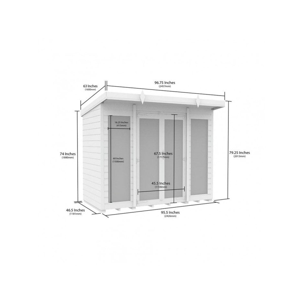 DIY Sheds – Composite Pent Full Height Summer House – view 107