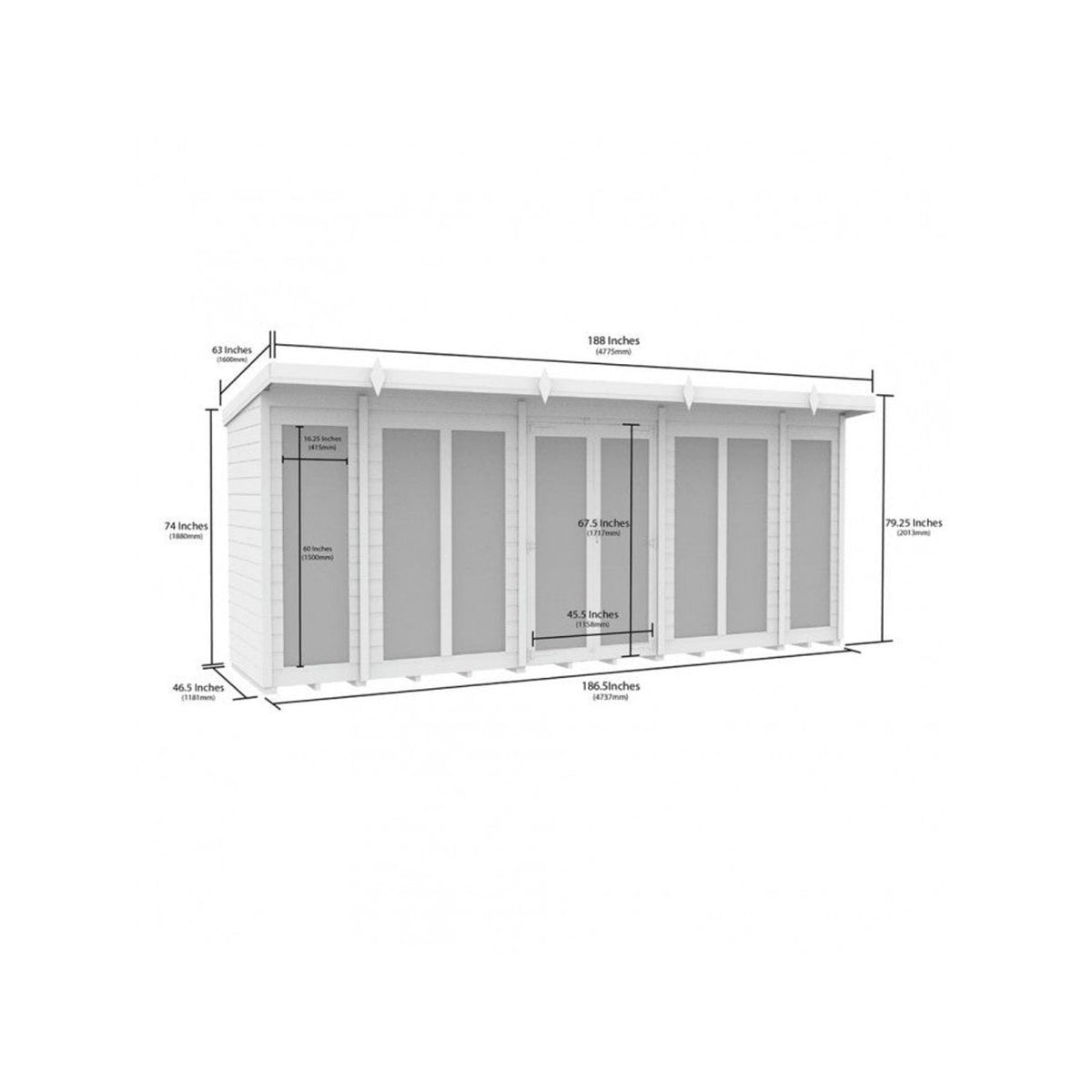 DIY Sheds – Composite Pent Full Height Summer House – view 44