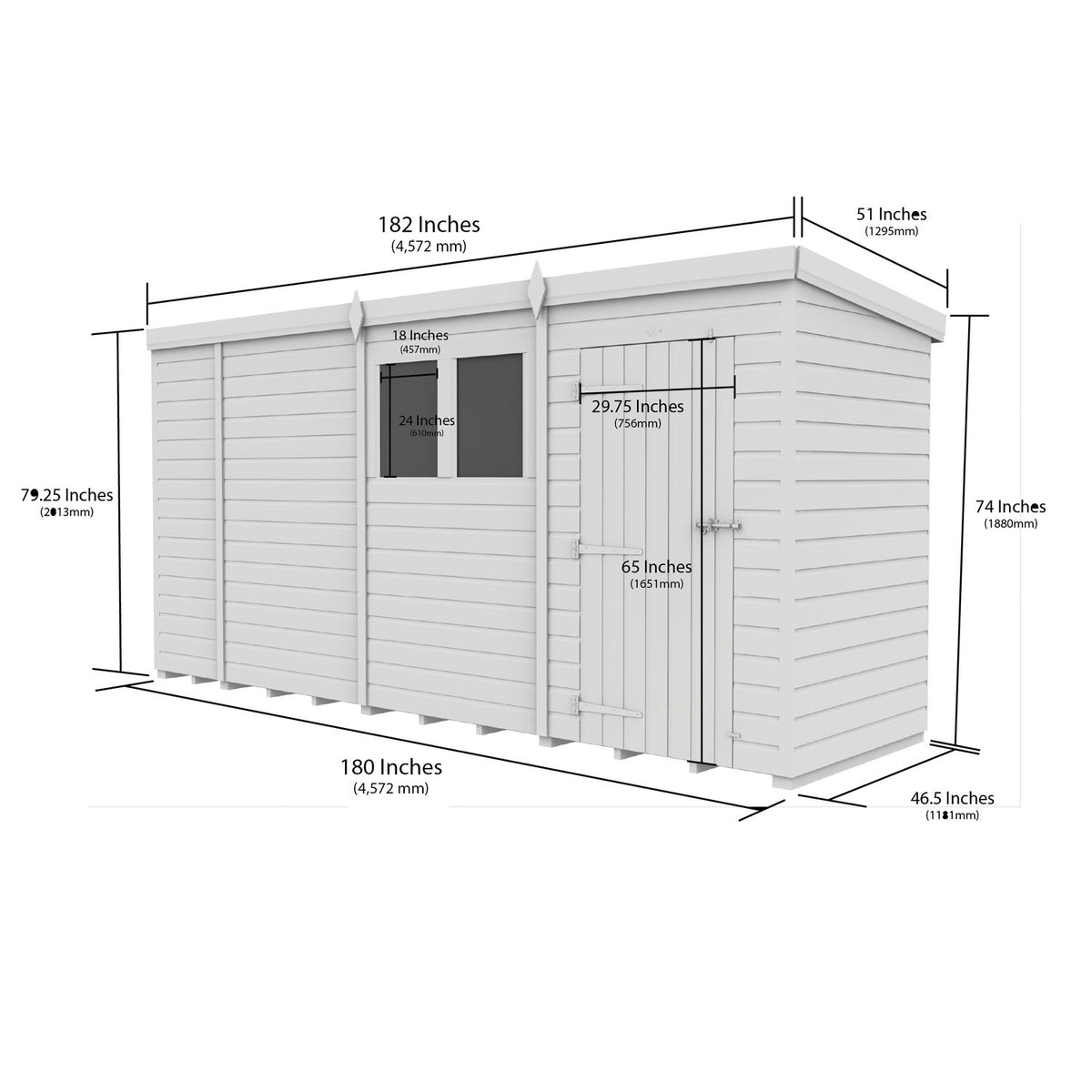DIY Sheds – Composite Pent Security Shed – view 37