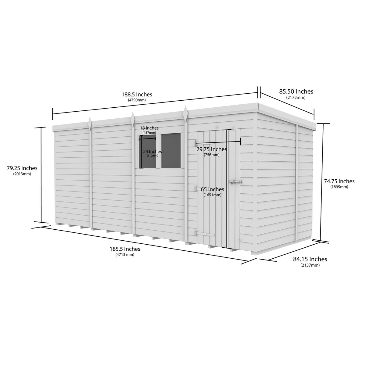 DIY Sheds – Composite Pent Security Shed – view 47