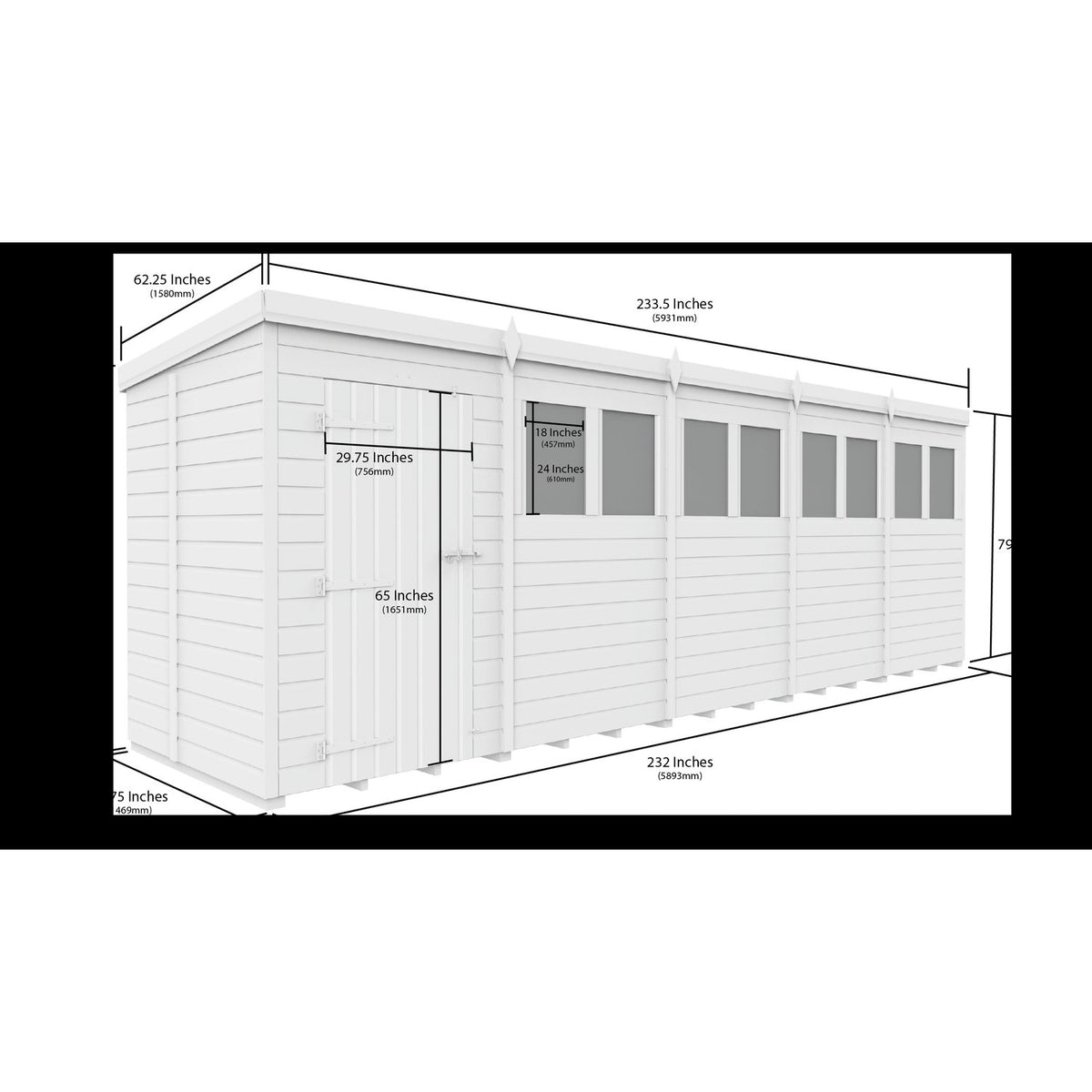 DIY Sheds – Composite Pent Security Shed – view 73