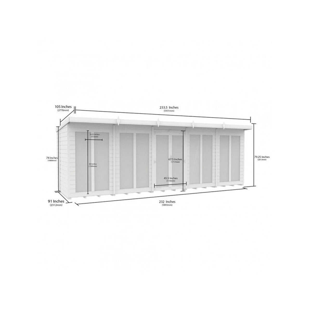 DIY Sheds – Composite Pent Full Height Summer House – view 76