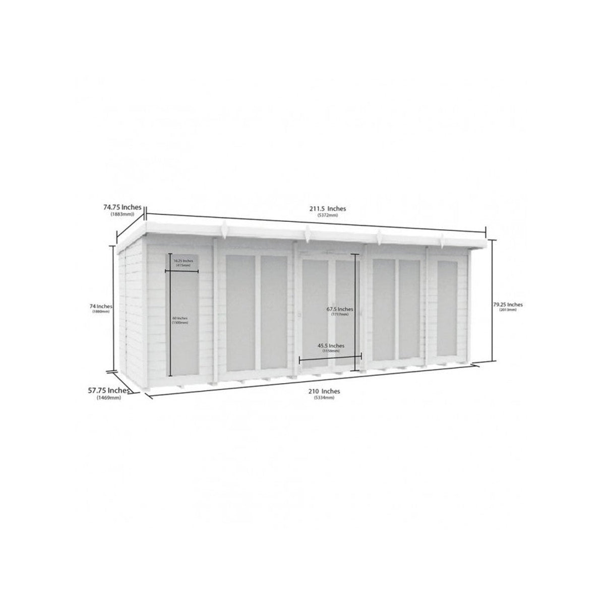 DIY Sheds – Composite Pent Full Height Summer House – view 59
