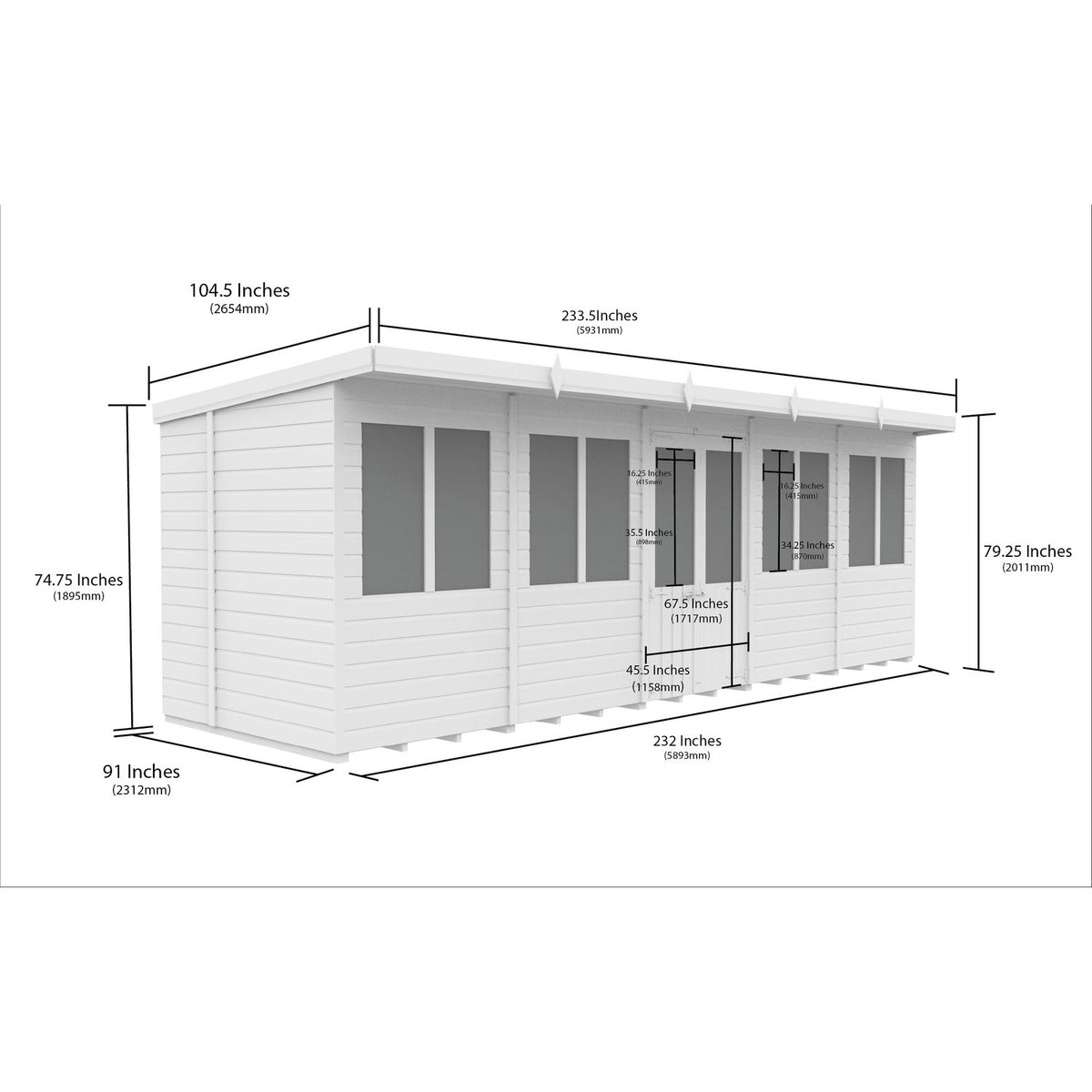 DIY Sheds – Composite Pent Summer House – view 30