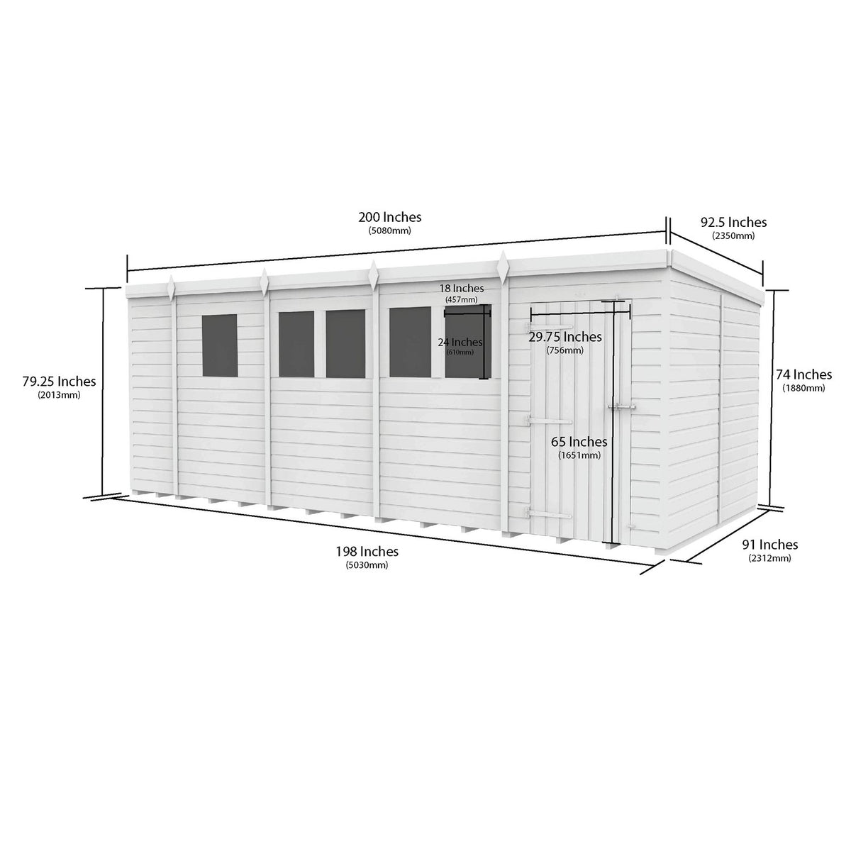 DIY Sheds – Composite Pent Security Shed – view 55