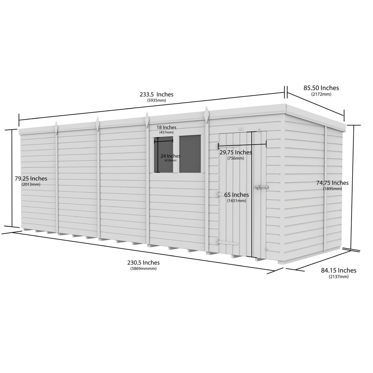 DIY Sheds – Composite Pent Security Shed – view 75