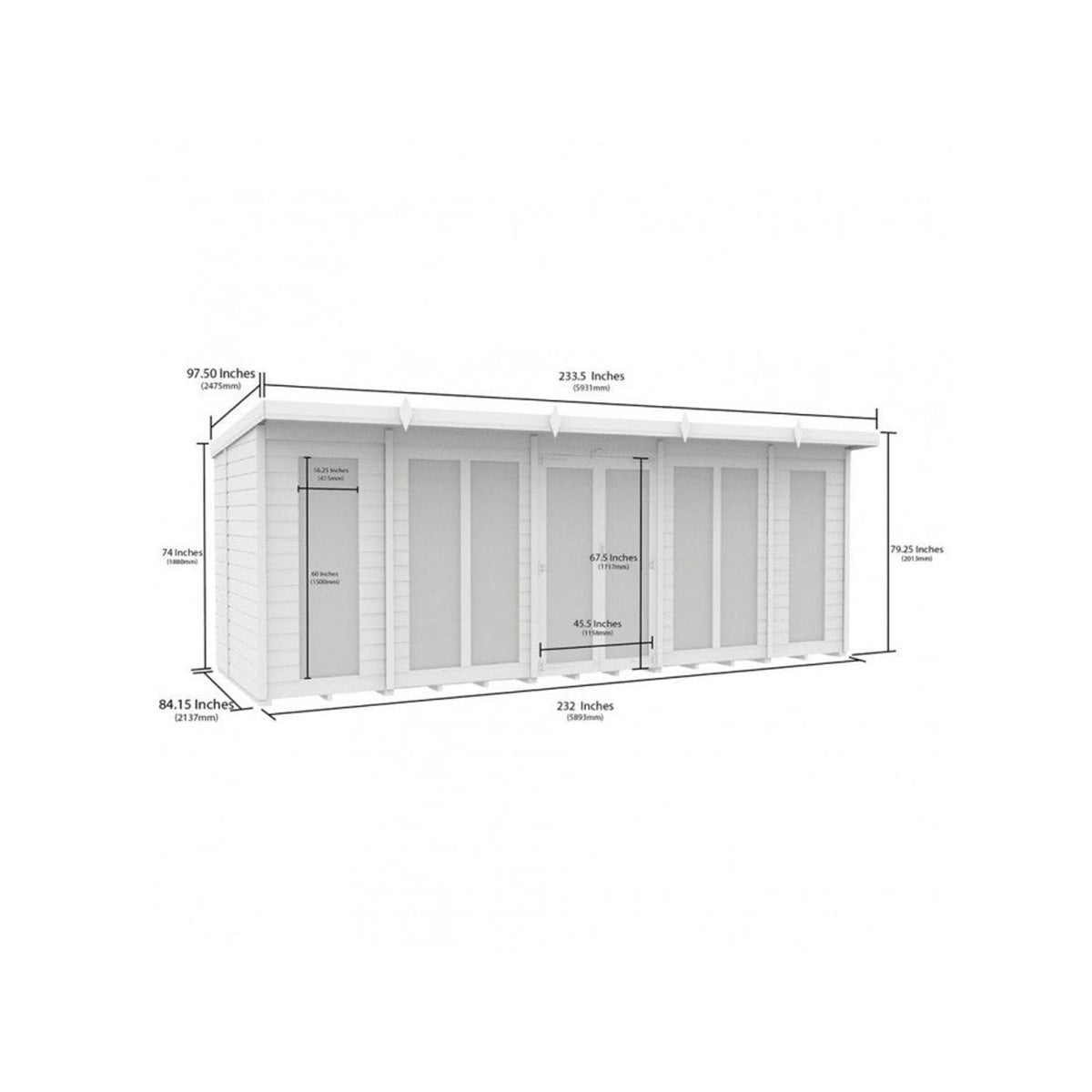 DIY Sheds – Composite Pent Full Height Summer House – view 75