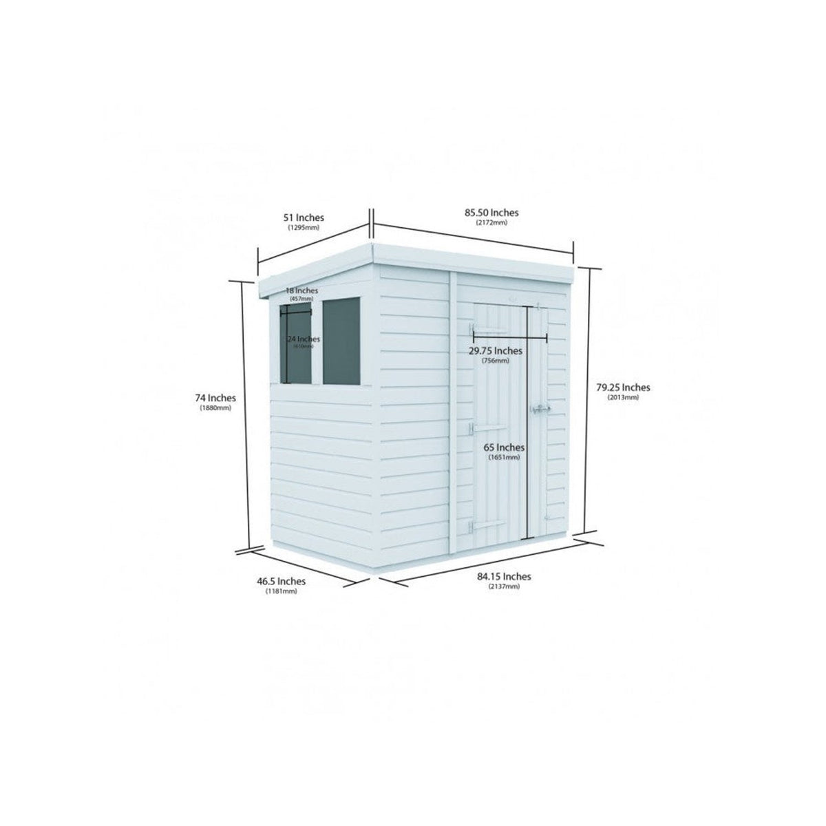 DIY Sheds – Composite Pent Shed – view 200