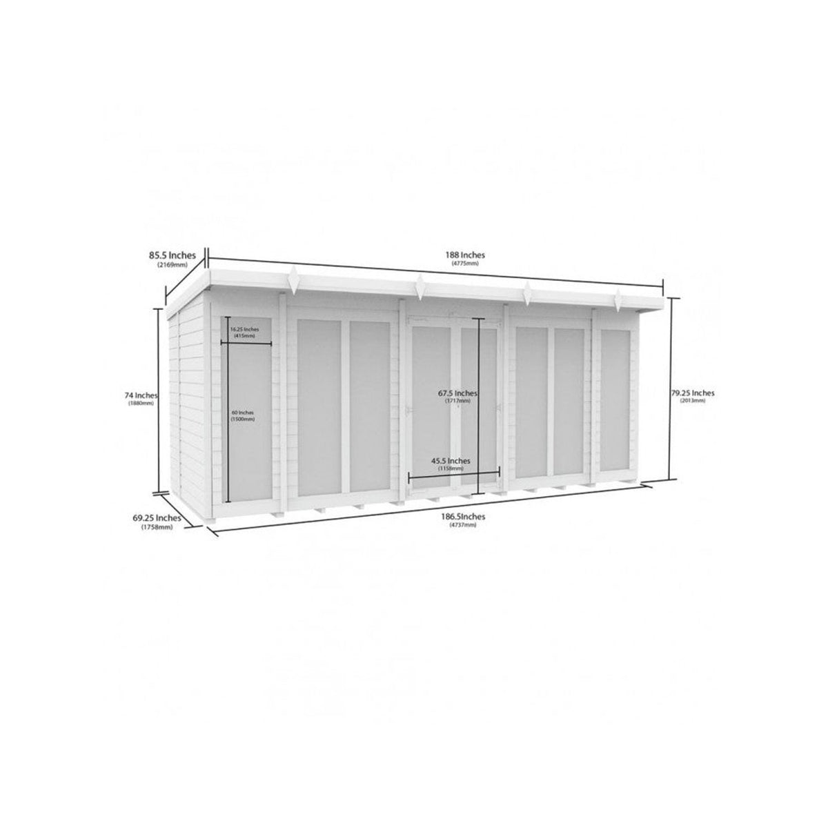 DIY Sheds – Composite Pent Full Height Summer House – view 46