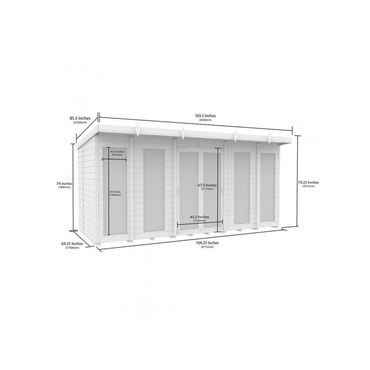 DIY Sheds – Composite Pent Full Height Summer House – view 32