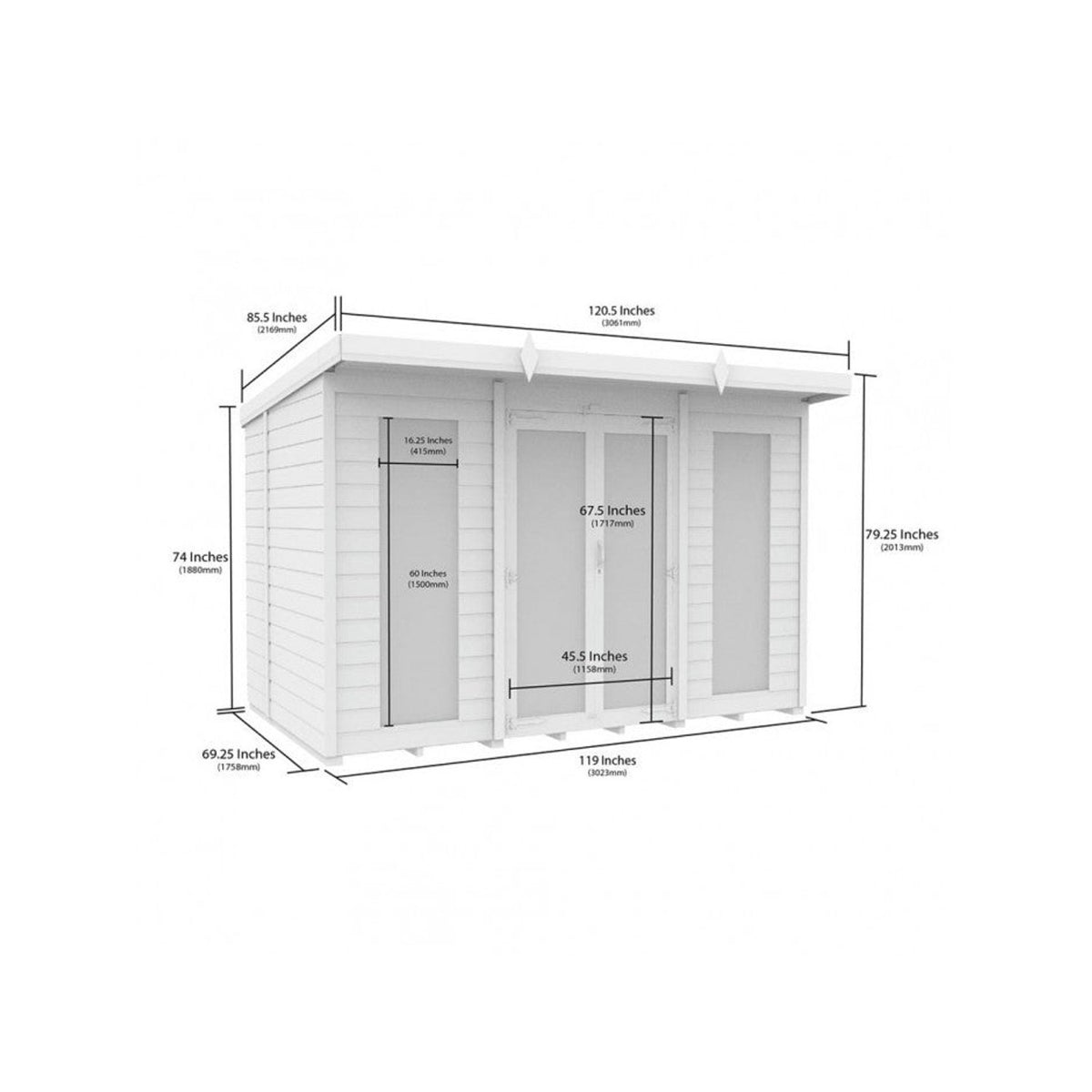 DIY Sheds – Composite Pent Full Height Summer House