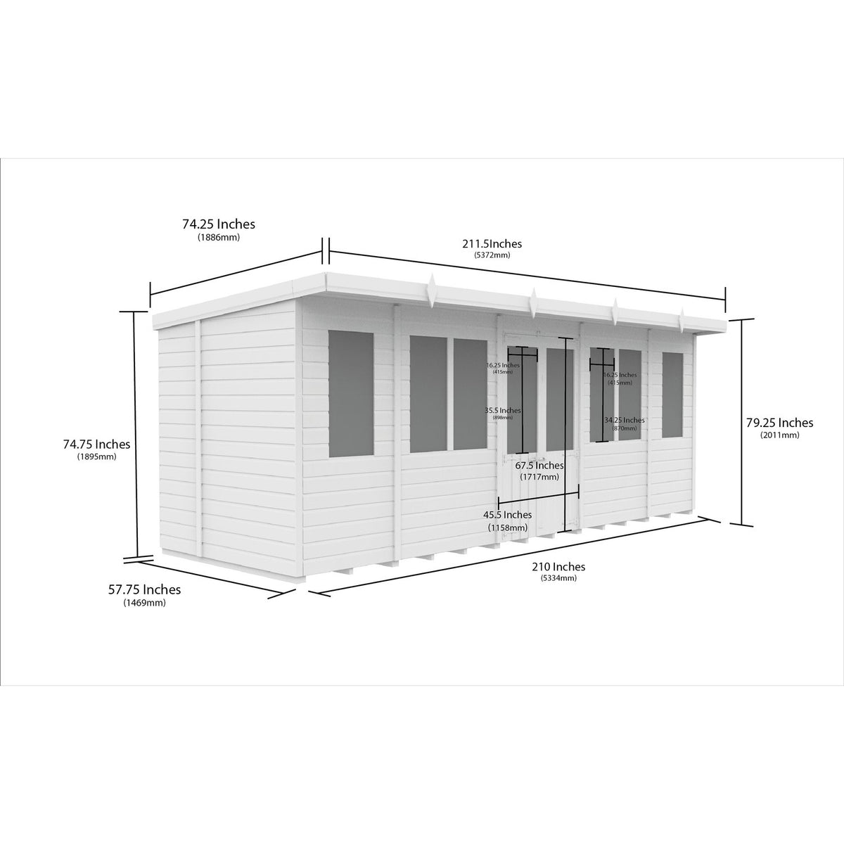 DIY Sheds – Composite Pent Summer House – view 22