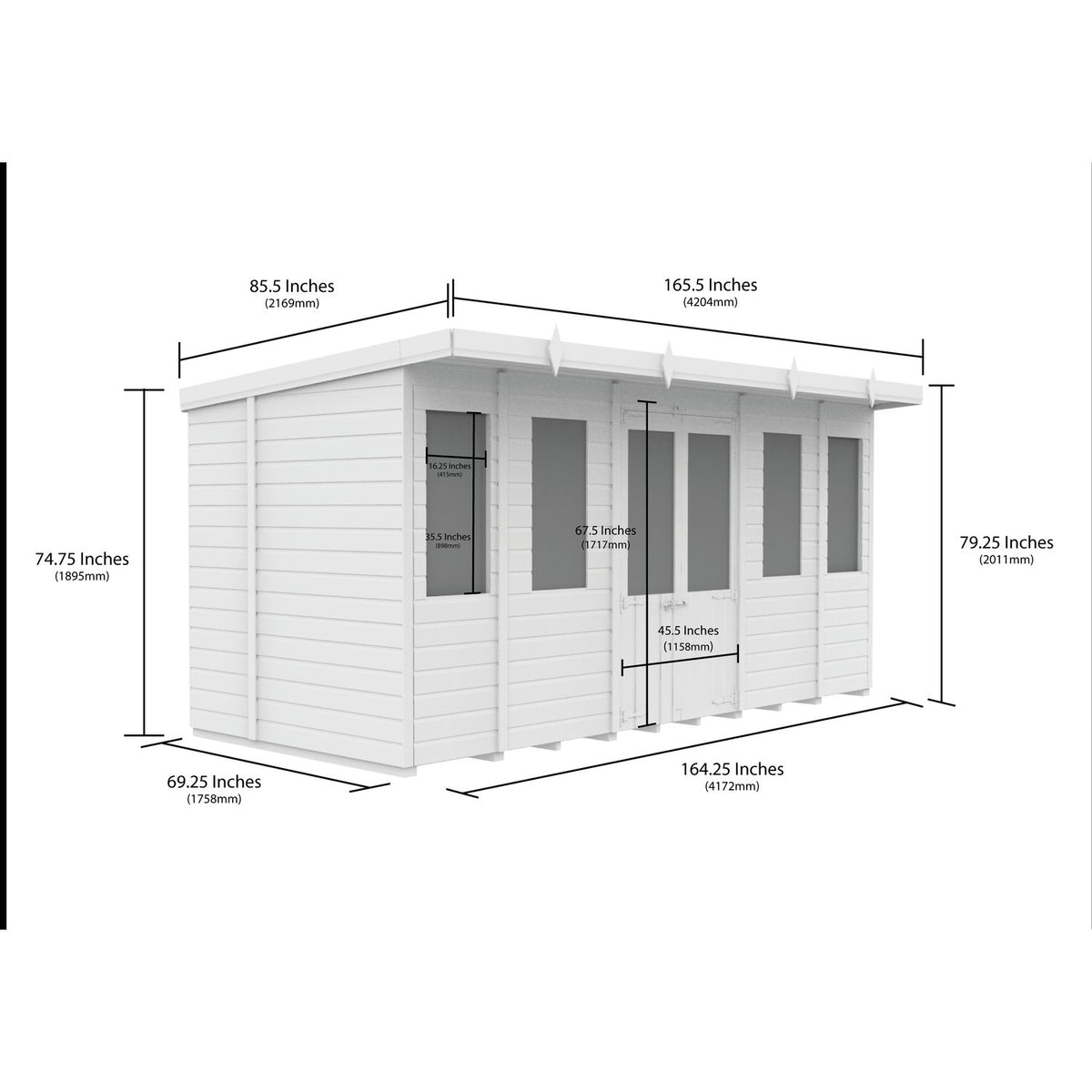 DIY Sheds – Composite Pent Summer House – view 13