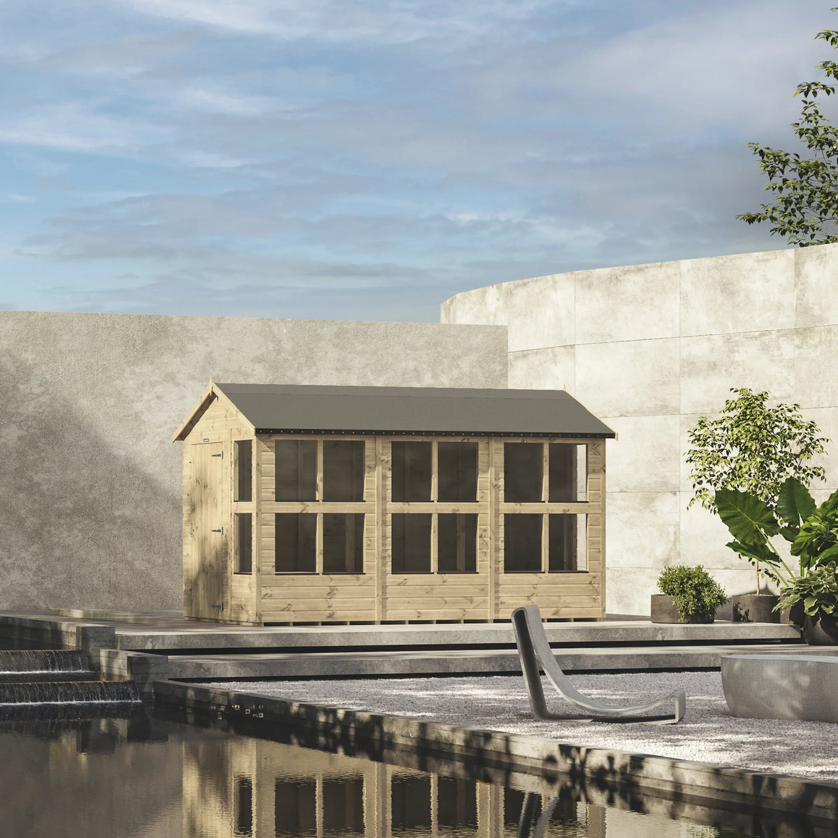 Power Apex Premium Potting Shed – exterior lifestyle view