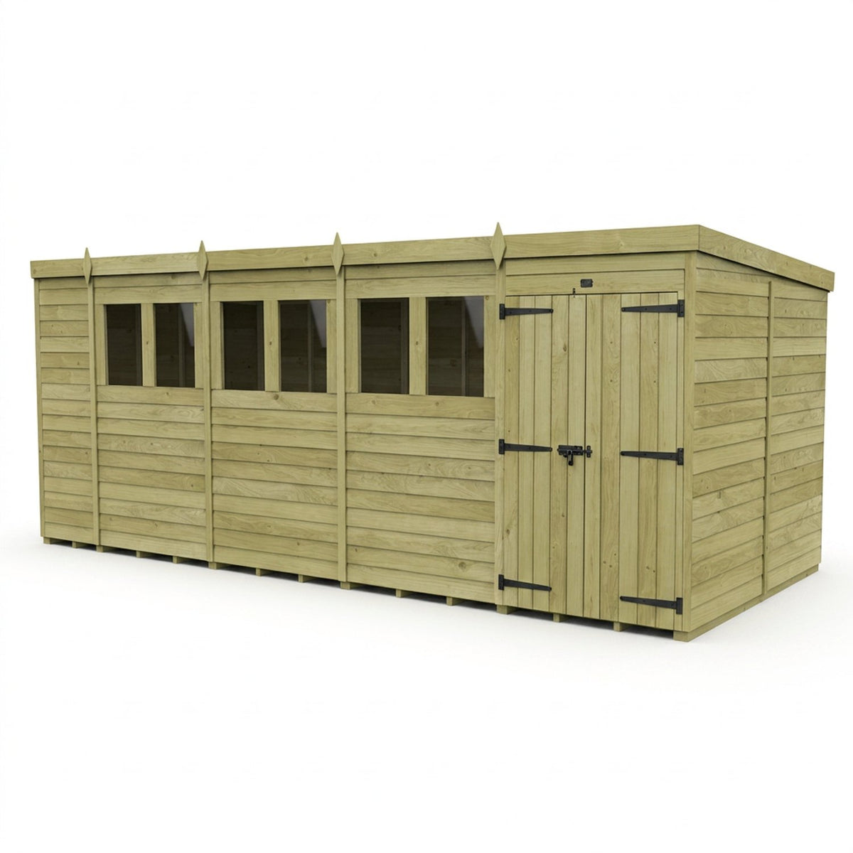 DIY Sheds – Pent Shed – Double Door – view 136