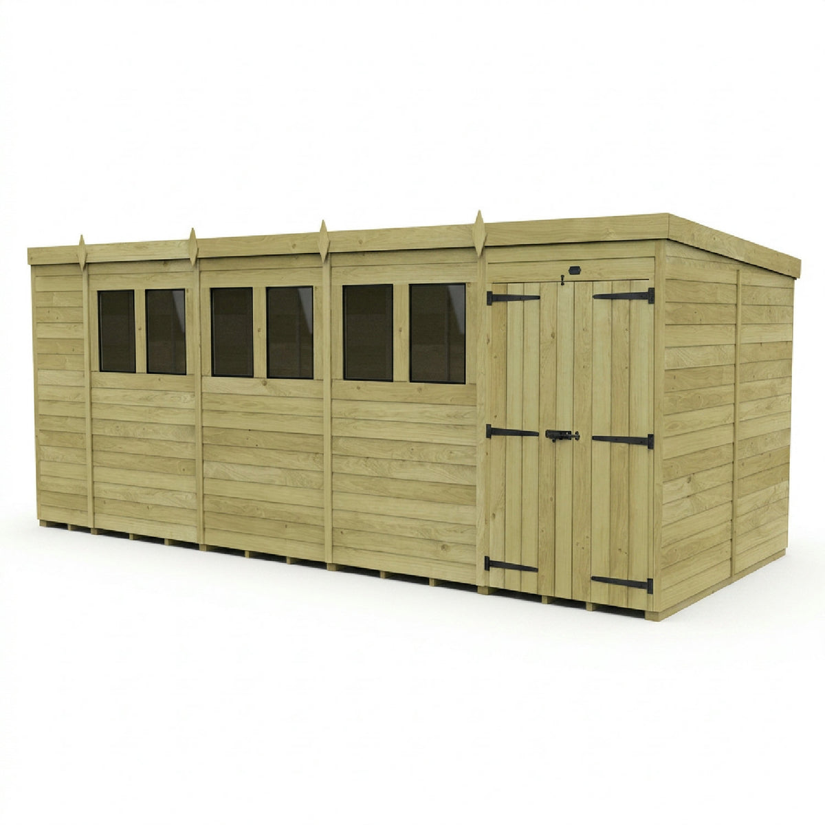 DIY Sheds – Pent Shed – Double Door – view 124