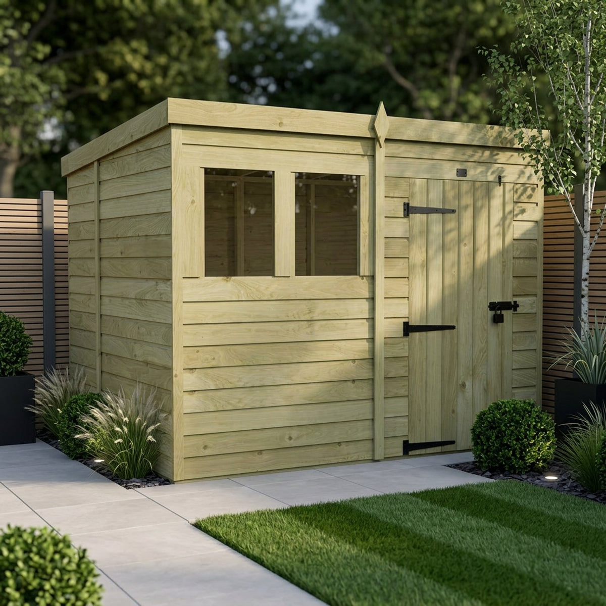 DIY Sheds – Pent Shed – Single Door – view 194