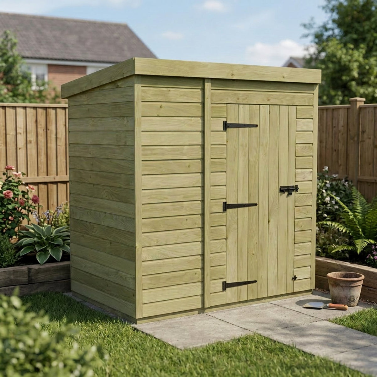 DIY Sheds – Pent Shed – Single Door – view 185