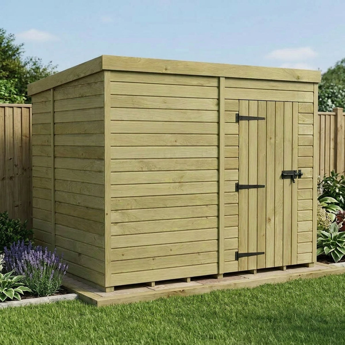 DIY Sheds – Pent Shed – Single Door – view 217