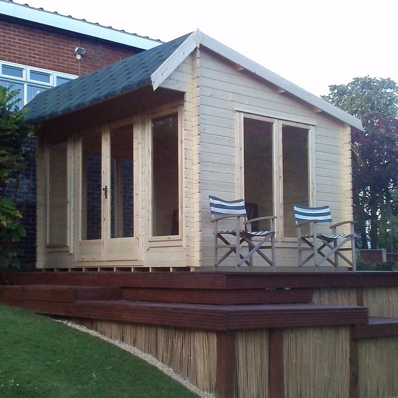 Shire Wykenham log cabin – 8x12 with optional terrace and felt tiles