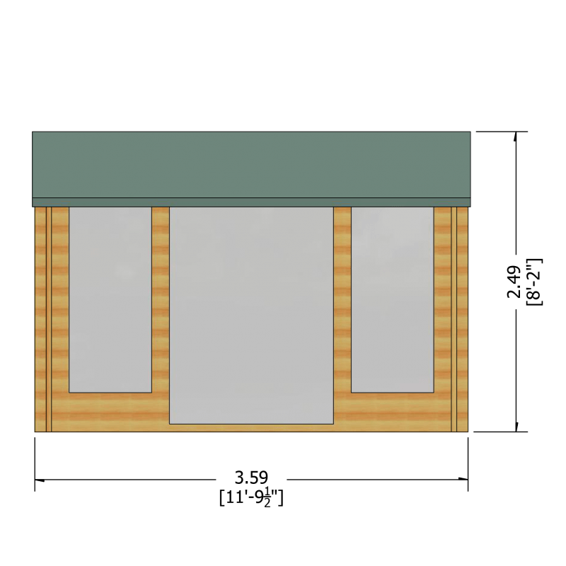 Shire Wykenham log cabin – render view 3